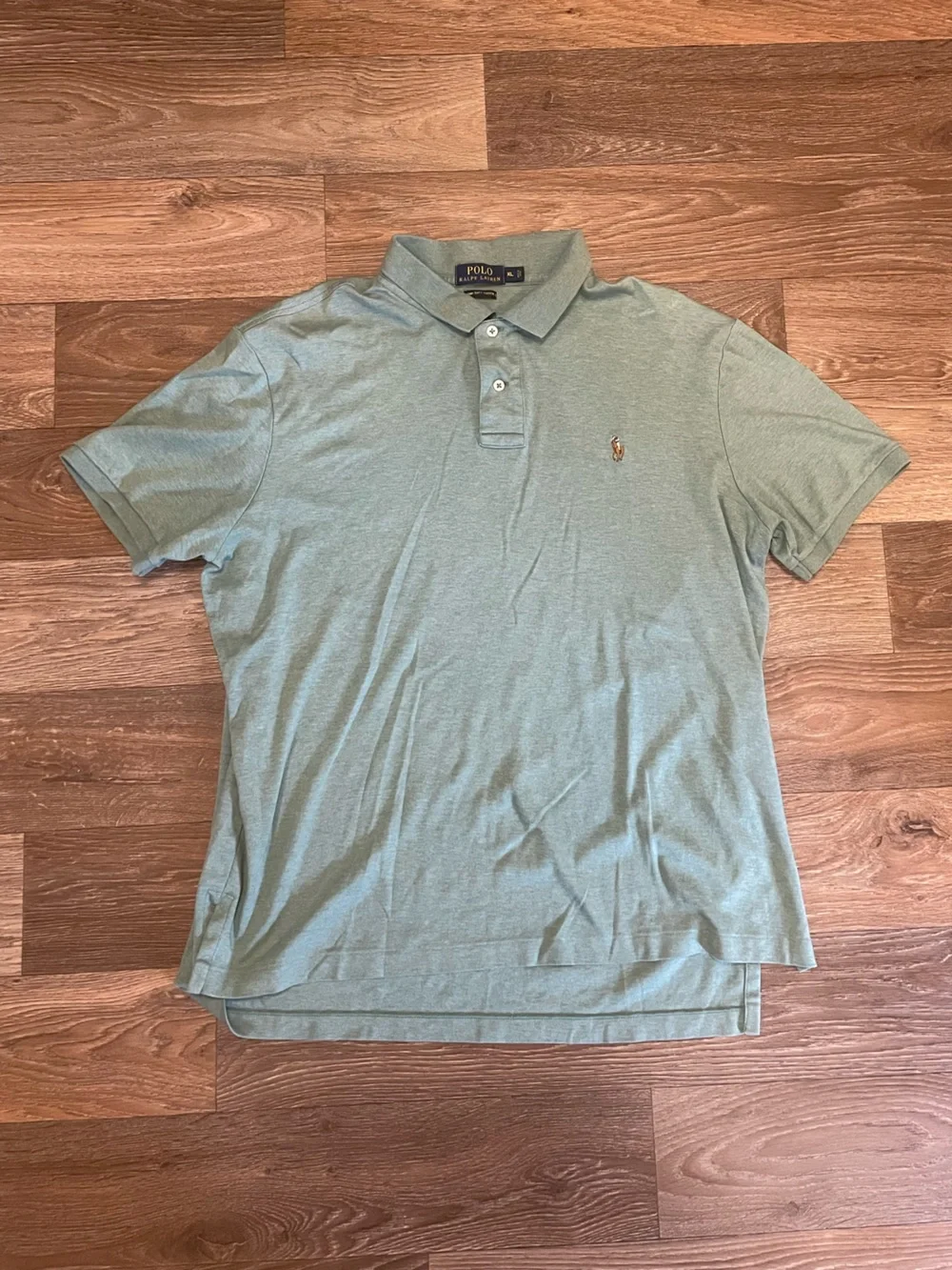 Polo by Ralph Lauren Men’s Heather Sage Green Short-Sleeve Polo